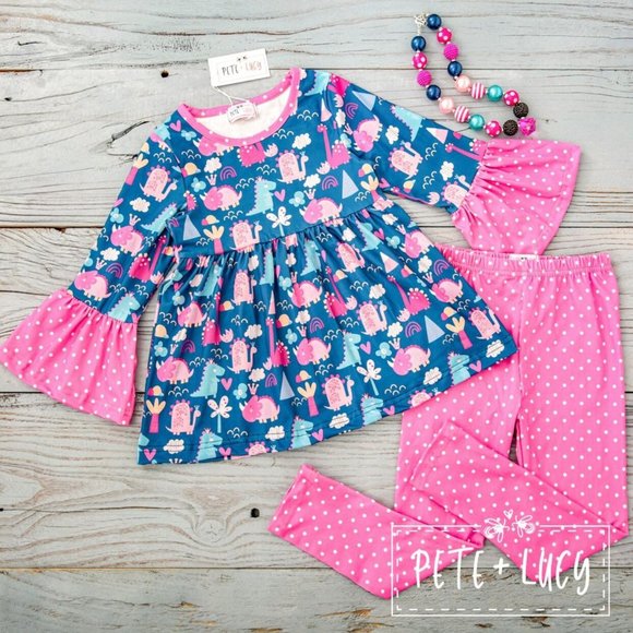 Pete + Lucy Lil' Boo Long Sleeve Pant Set